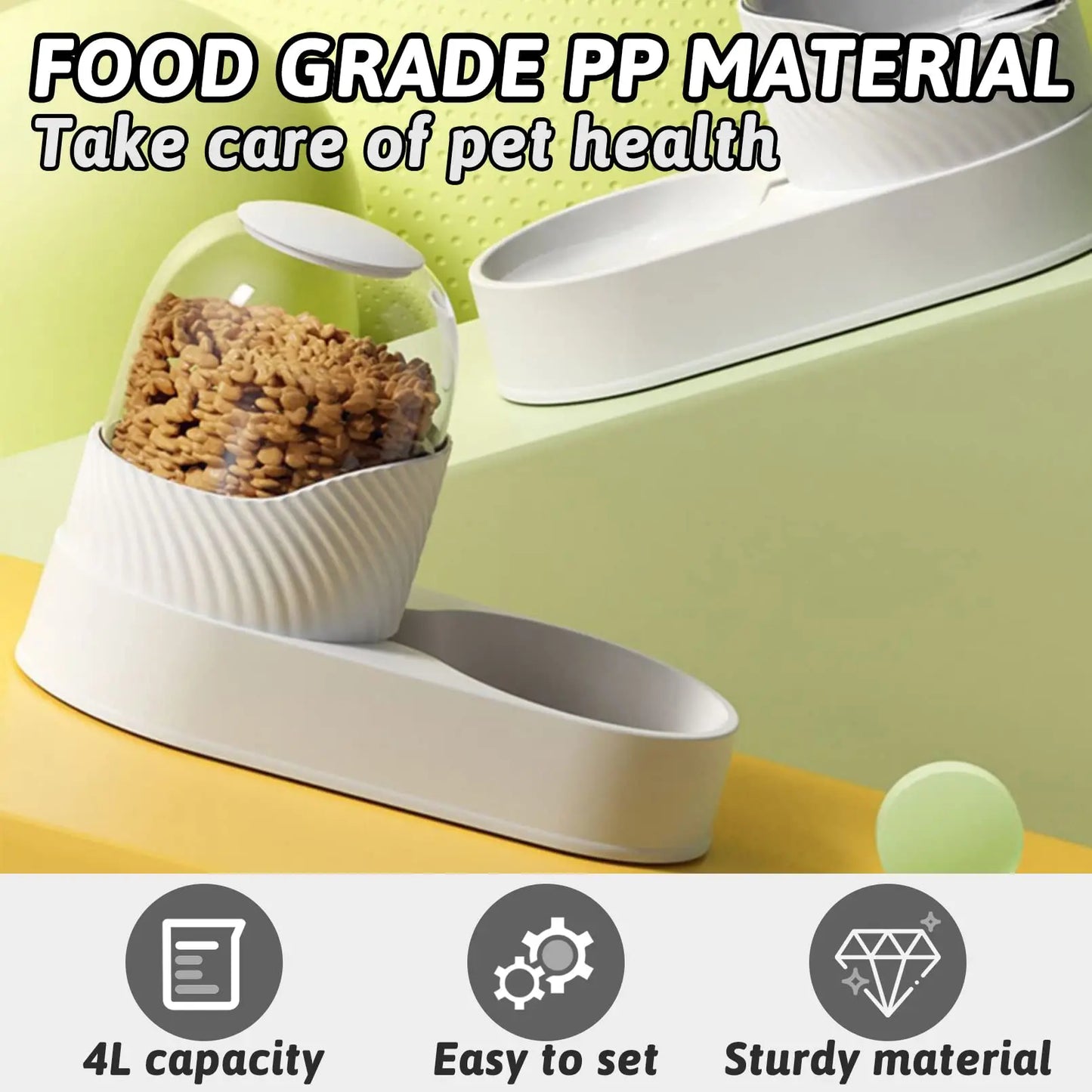 Gravity Dog Feeder Cats Water Dispenser Automatic Dog Cat Food and Water Dispenser Large Capacity Pet Self Feeder Station
